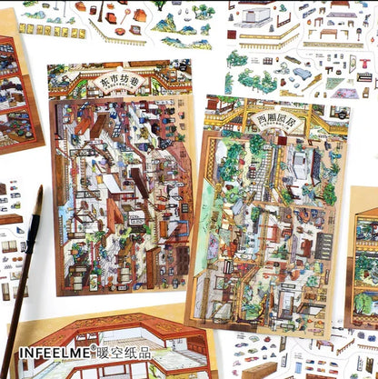 DIY mininature Scene Sticker Infeel.me Boutique series Vol. 42 East Market Alley West Wing Residence - L 3
