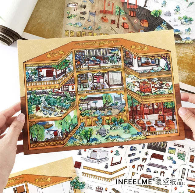 DIY mininature Scene Sticker Infeel.me Boutique series Vol. 42 East Market Alley West Wing Residence - L 5