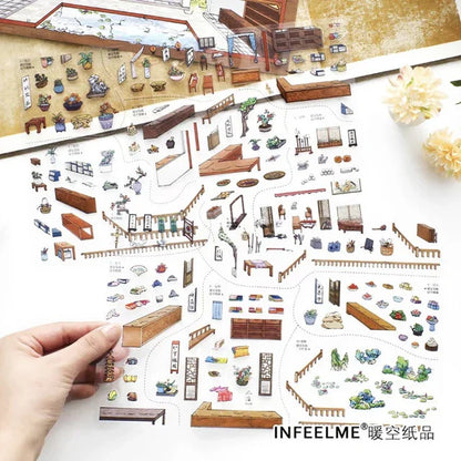 DIY mininature Scene Sticker Infeel.me Boutique series Vol. 42 East Market Alley West Wing Residence - L 7