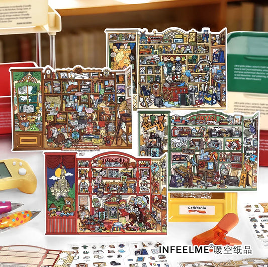 DIY mininature Scene Sticker Infeel.me Boutique series Vol. 45 Souvenir Shop Rainforest Bookstore Doll Store General Store - M 1