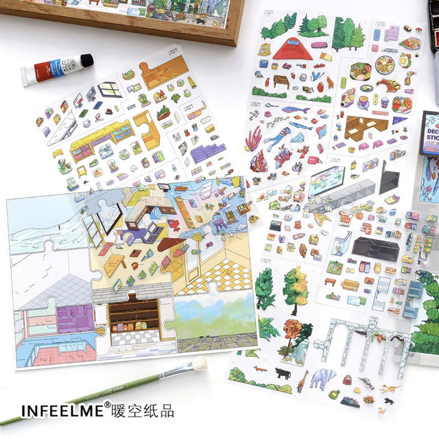 DIY mininature Scene Sticker Infeel.me Boutique series Vol. 46 Puzzle Life City Walk - L 4