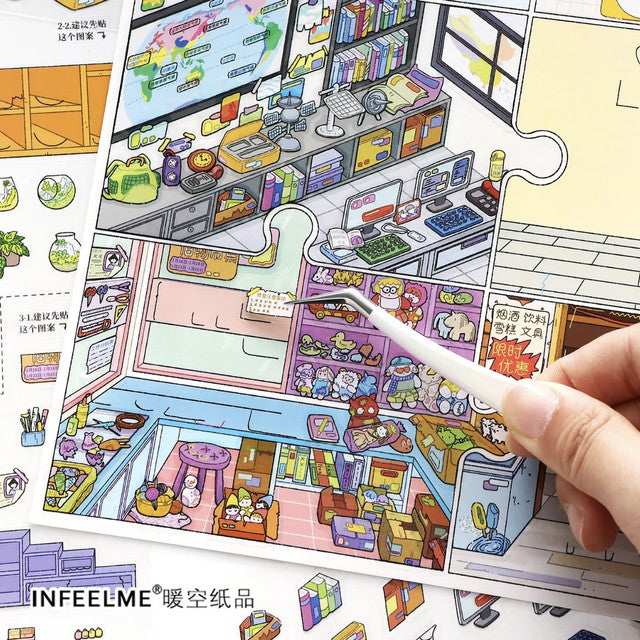 DIY mininature Scene Sticker Infeel.me Boutique series Vol. 46 Puzzle Life City Walk - L 5