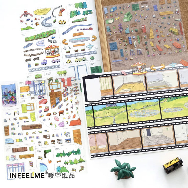 DIY mininature Scene Sticker Infeel.me Boutique series Vol. 46 Puzzle Life City Walk - L 7