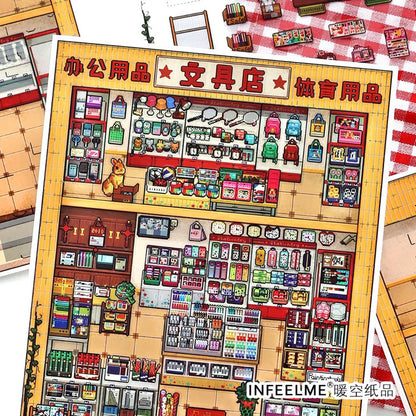 DIY mininature Scene Sticker Infeel.me Boutique series Vol. 49 Western Food House Stationery Shop - L 8