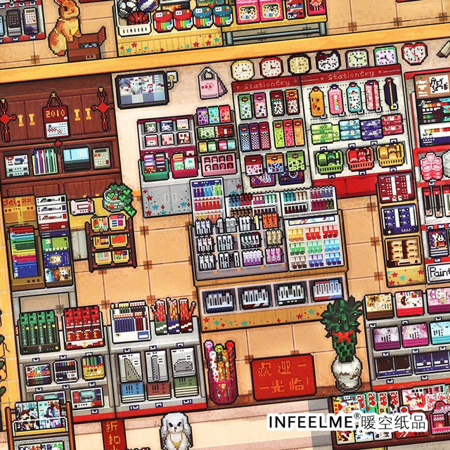 DIY mininature Scene Sticker Infeel.me Boutique series Vol. 49 Western Food House Stationery Shop - L 9