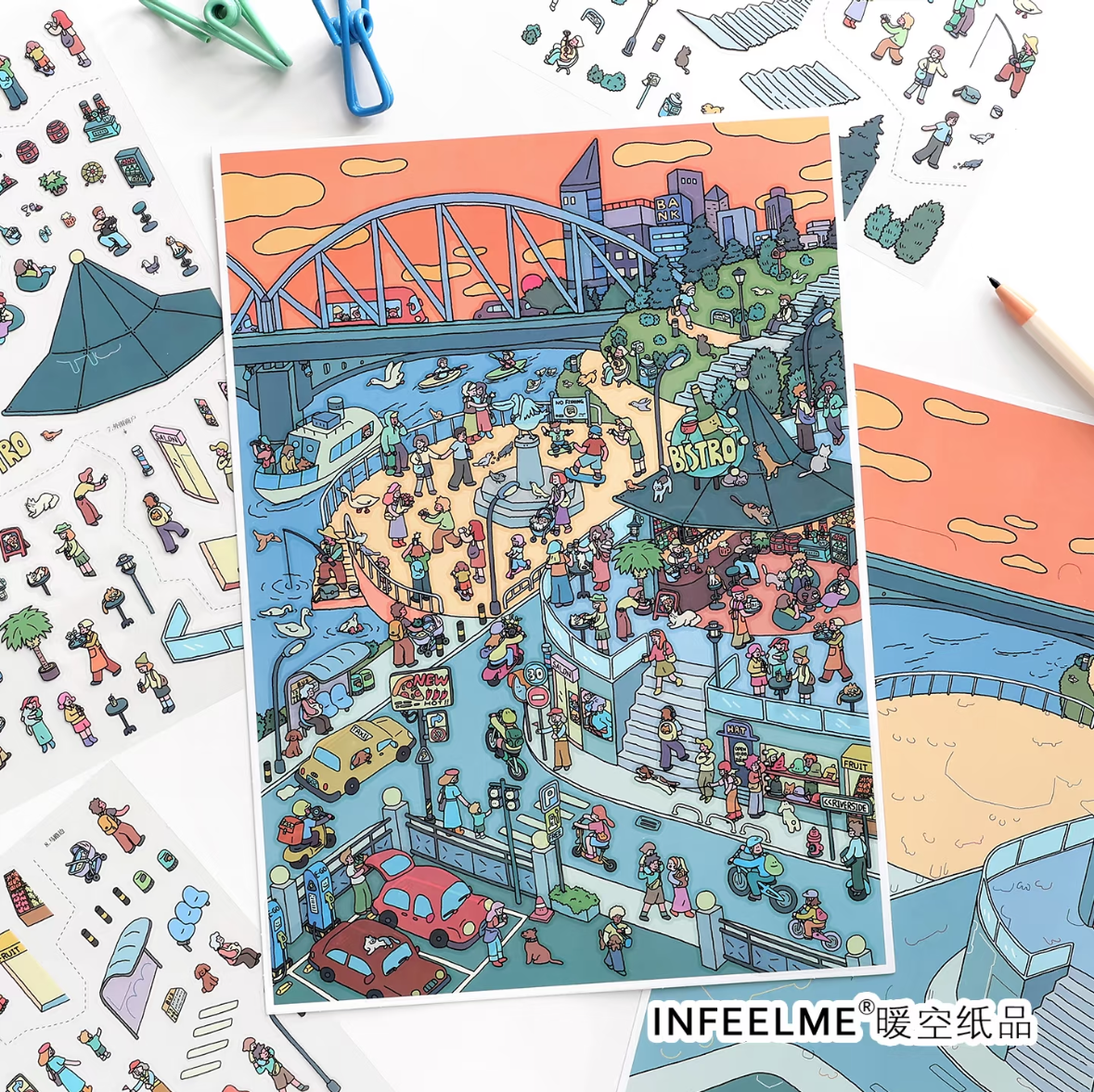 DIY mininature Scene Sticker Infeel.me Boutique series Vol. 51 Duoji’s Day Seaside Garden - L 3