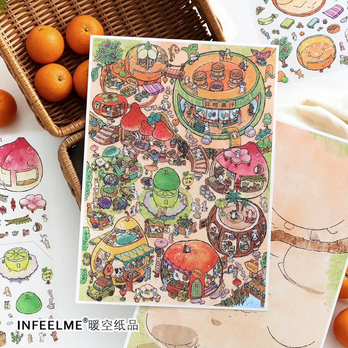DIY mininature Scene Sticker Infeel.me Boutique series Vol. 54 Vegetable Garden Village Orchard Market - L 6