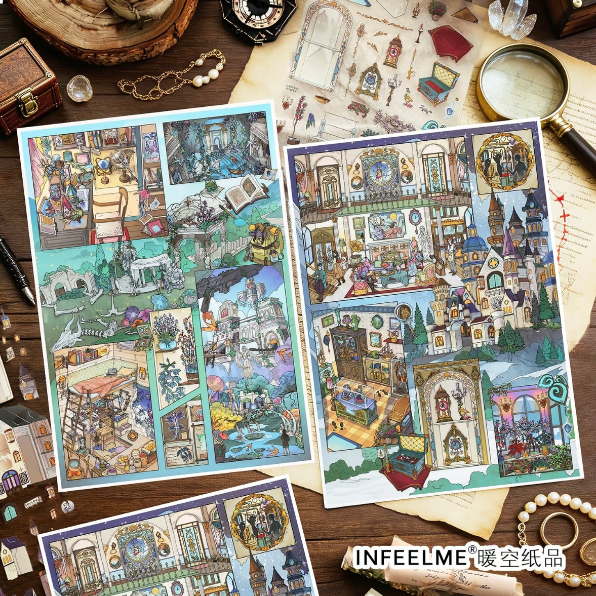 DIY miniature Scene Sticker Infeel.me Infeel.me Vol. 40 Castle Heist Mystery of Another World - L 1