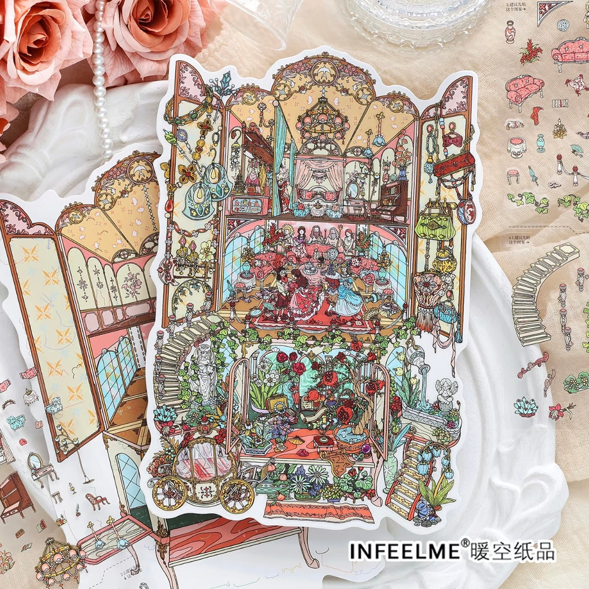 DIY miniature Scene Sticker Infeel.me Infeel.me Vol. 42 Regret Restoration Bureau The Vanished Ballroom - L 3