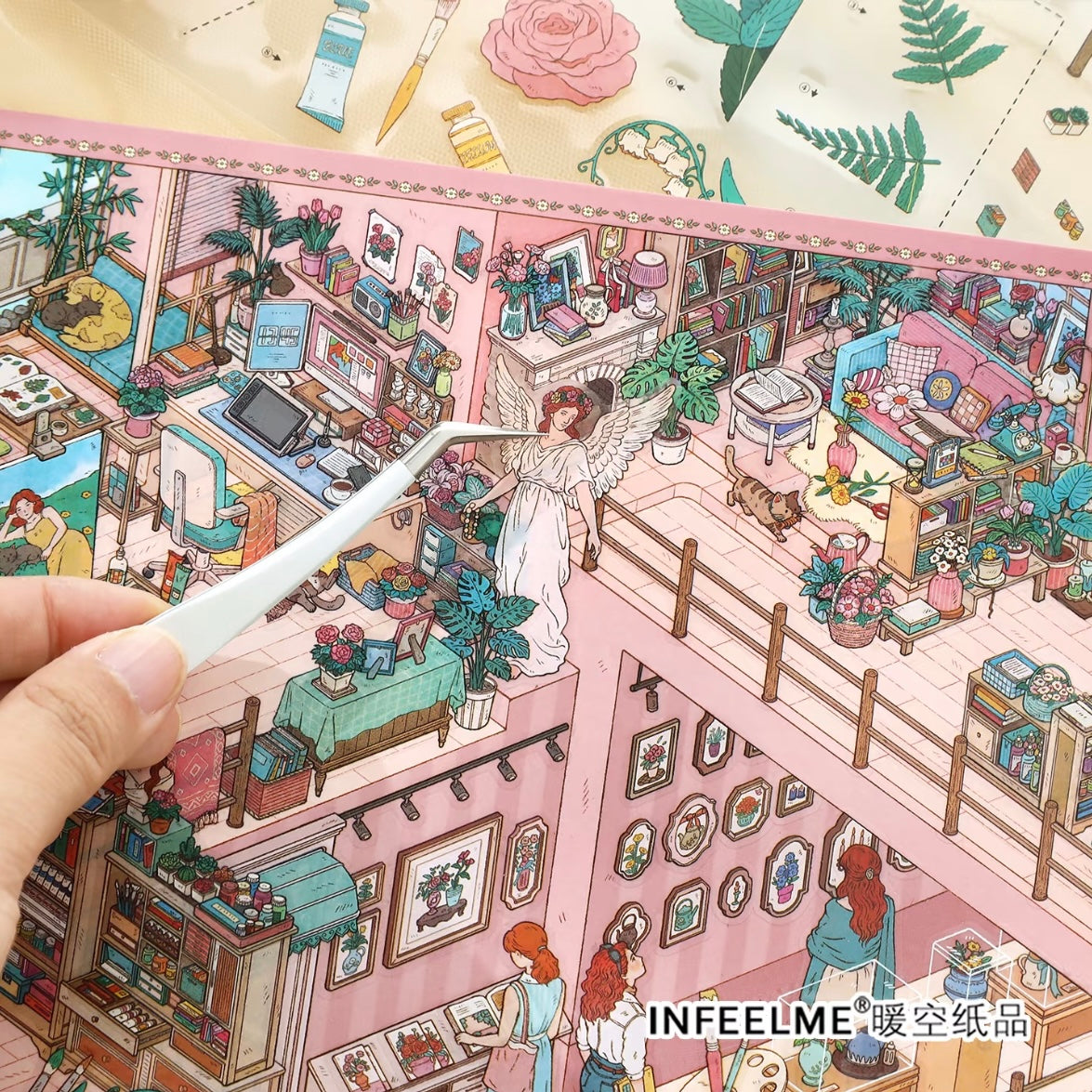 DIY miniature Scene Sticker Infeel.me Infeel.me Open Today 67.0 Rose Art Studio - L 1