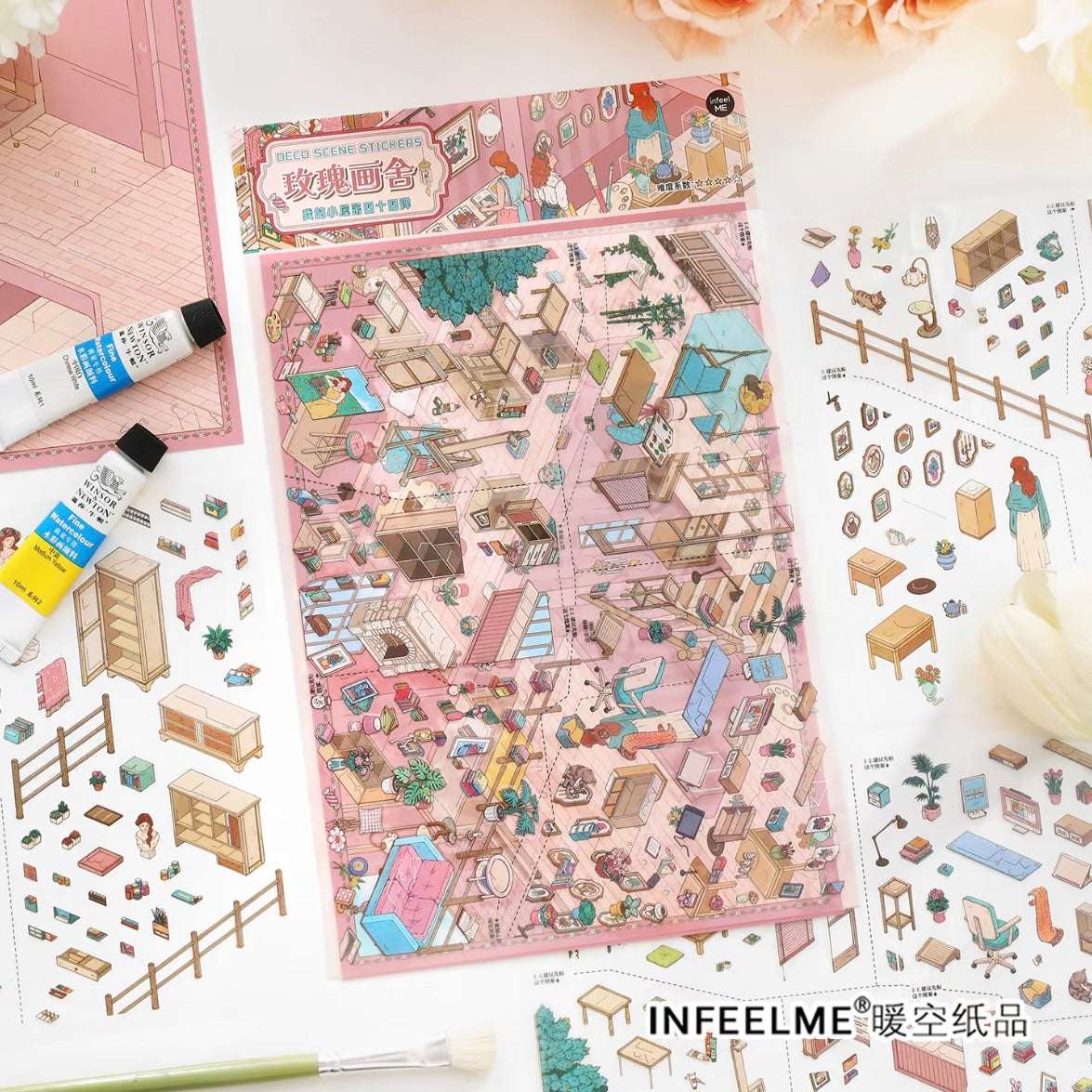 DIY miniature Scene Sticker Infeel.me Infeel.me Open Today 67.0 Rose Art Studio - L 4