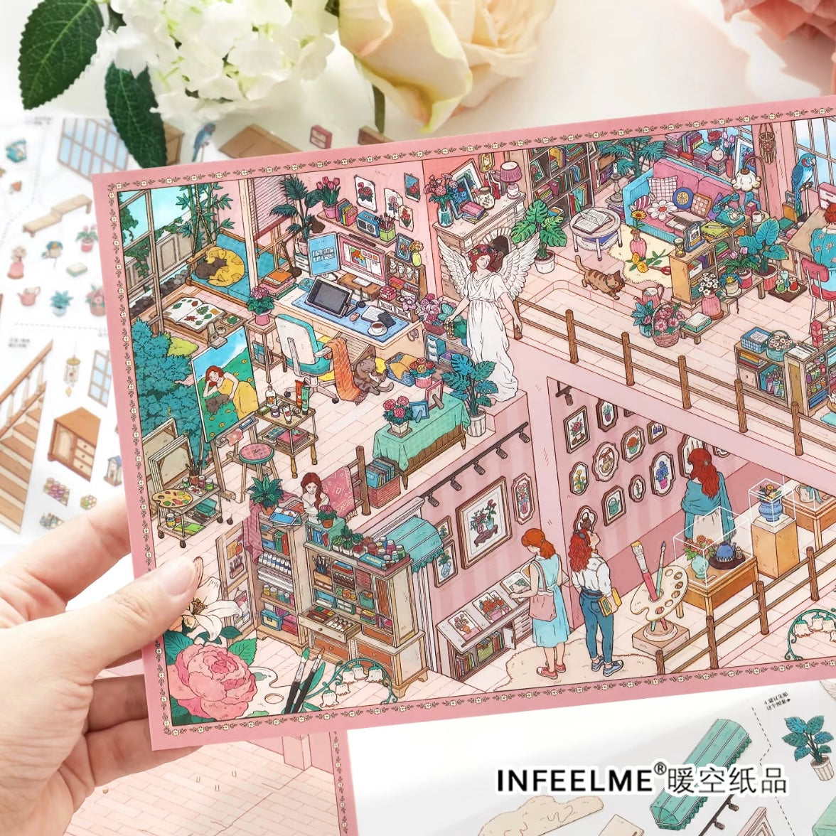 DIY miniature Scene Sticker Infeel.me Infeel.me Open Today 67.0 Rose Art Studio - L 6