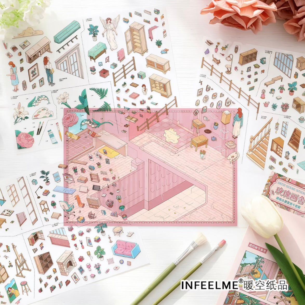 DIY miniature Scene Sticker Infeel.me Infeel.me Open Today 67.0 Rose Art Studio - L 7