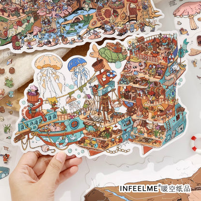 DIY miniature Scene Sticker Infeel.me Infeel.me Open Today 67.0 Ancient Tree Village Deep-sea shipwreck - L 2