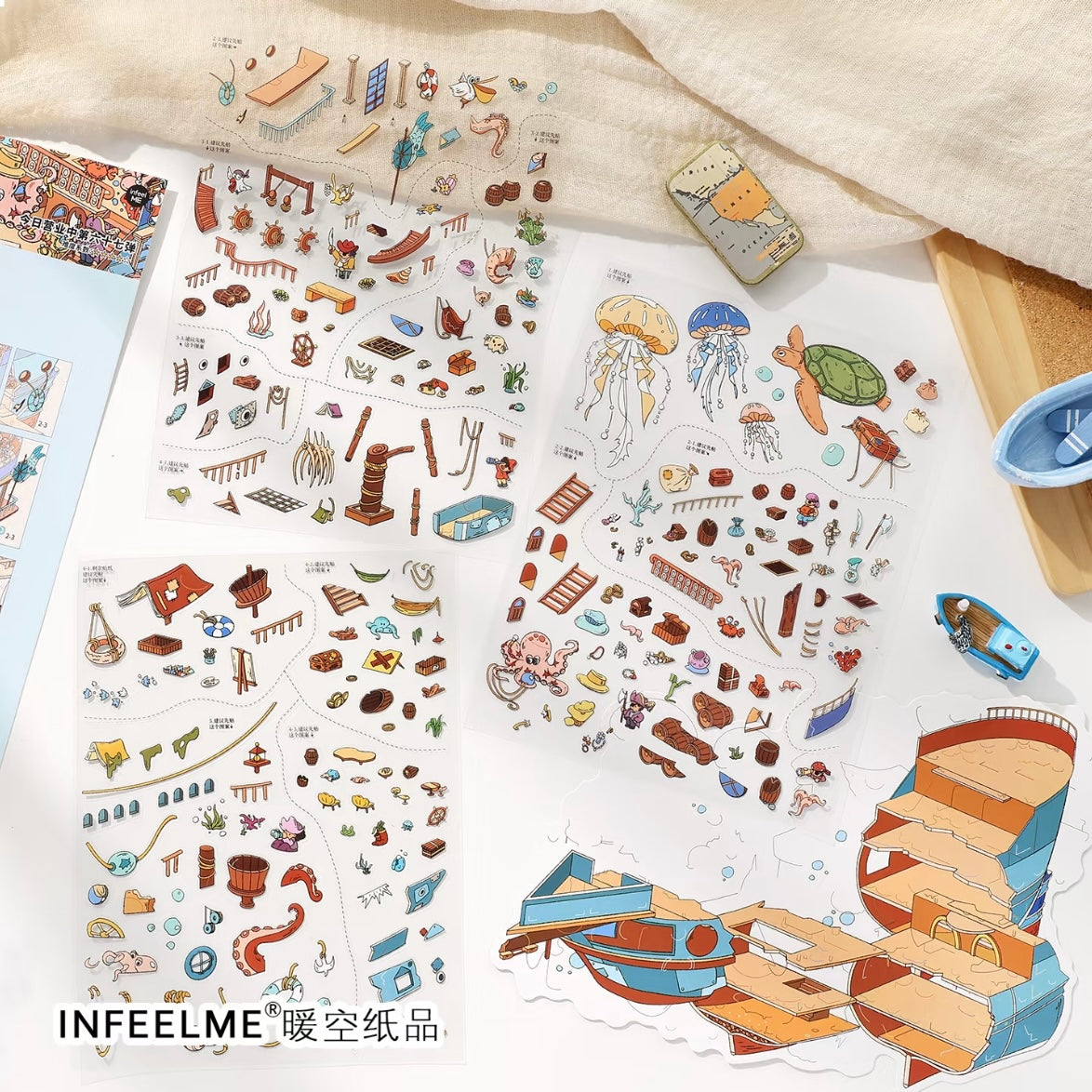 DIY miniature Scene Sticker Infeel.me Infeel.me Open Today 67.0 Ancient Tree Village Deep-sea shipwreck - L 3