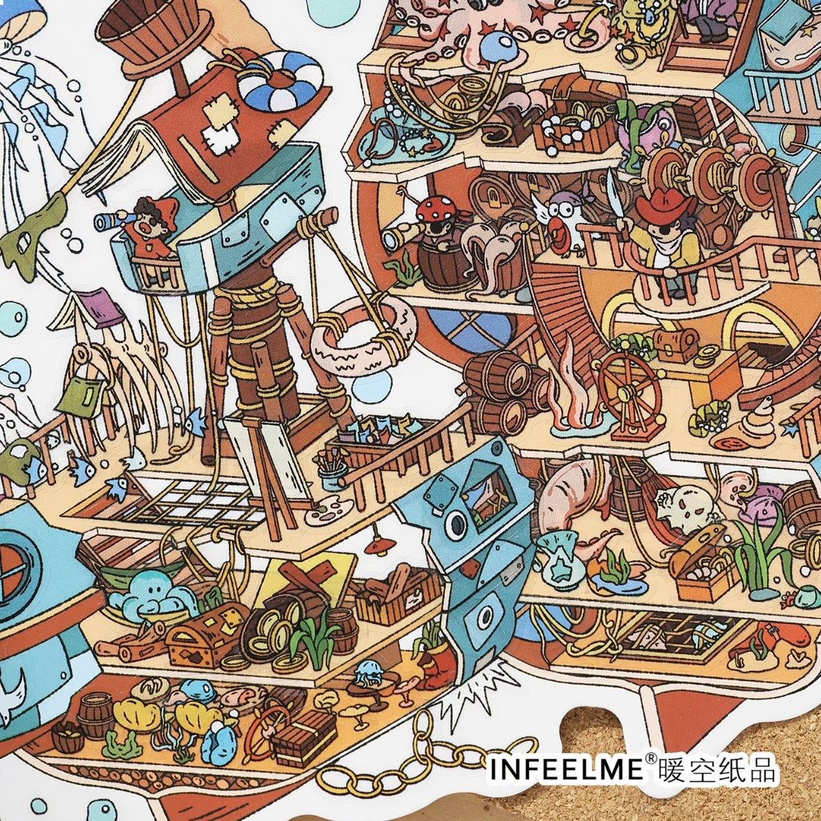 DIY miniature Scene Sticker Infeel.me Infeel.me Open Today 67.0 Ancient Tree Village Deep-sea shipwreck - L 4