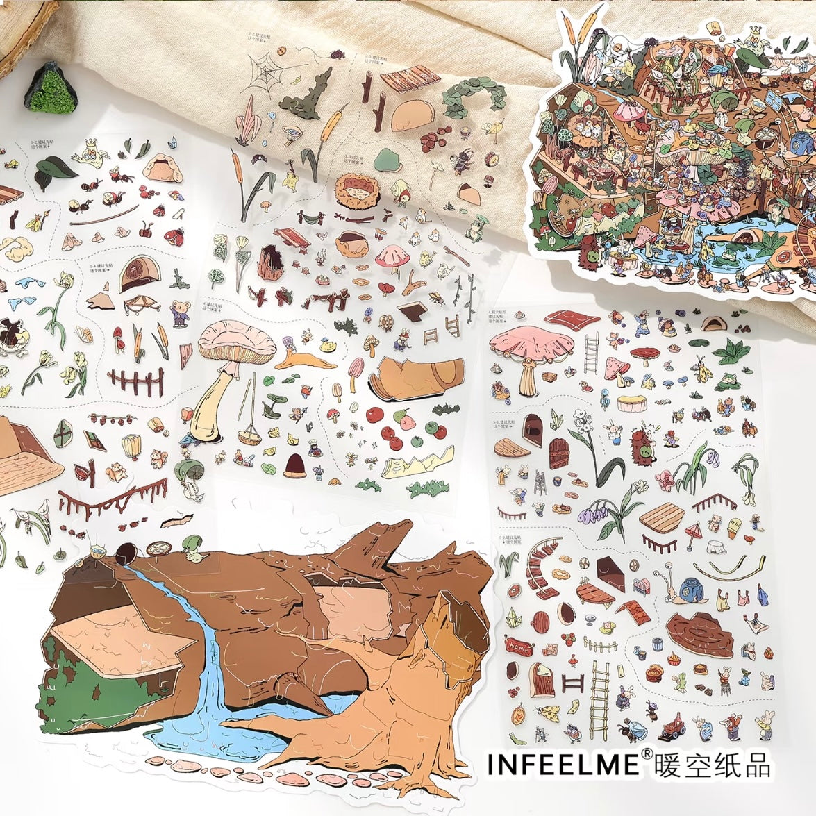 DIY miniature Scene Sticker Infeel.me Infeel.me Open Today 67.0 Ancient Tree Village Deep-sea shipwreck - L 6