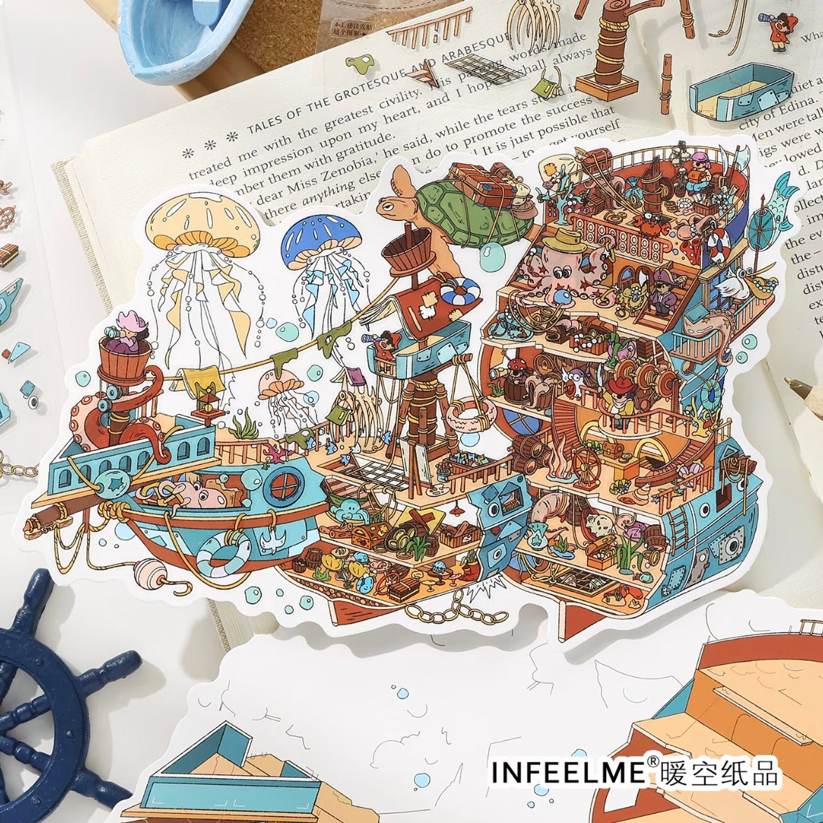 DIY miniature Scene Sticker Infeel.me Infeel.me Open Today 67.0 Ancient Tree Village Deep-sea shipwreck - L 7