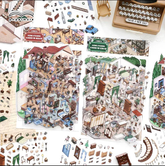 DIY mininature Scene Sticker Infeel.me Little Corner Vol. 10 South of France Cottage Paris Cottage - L 1