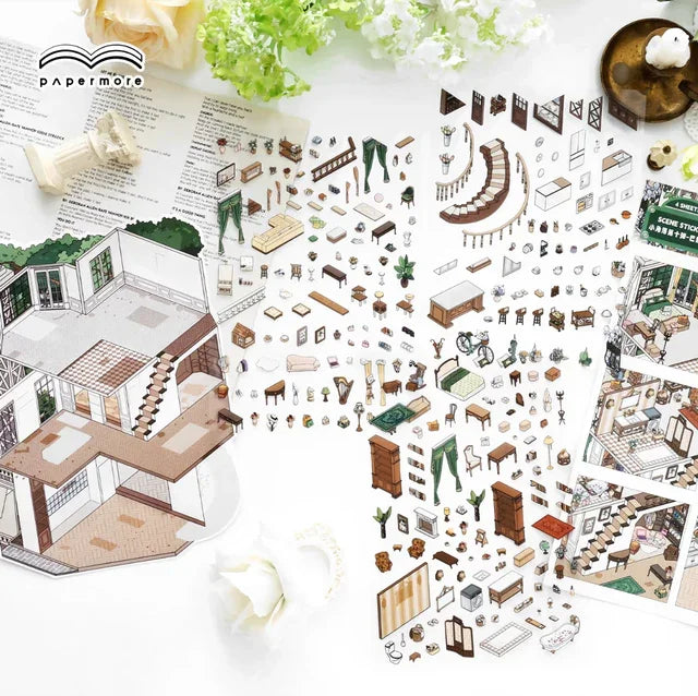DIY mininature Scene Sticker Infeel.me Little Corner Vol. 10 South of France Cottage Paris Cottage - L 4