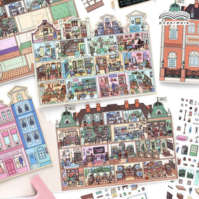 DIY mininature Scene Sticker Infeel.me Little Corner Vol. 12 Art Academy Candy Apartment - L 6