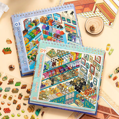 DIY miniature Scene Sticker JunBei JunBei Stocking shelves in the store Junbei Collaboration "Shangwen" Bit Collection Book 6