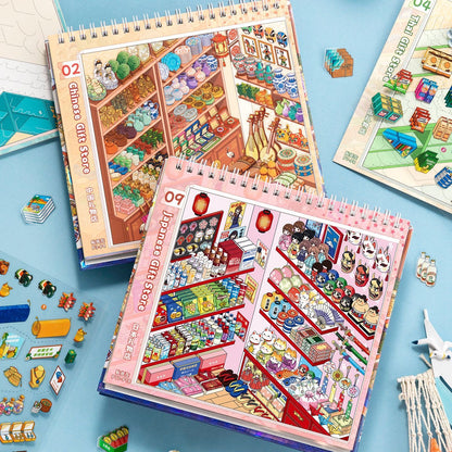 DIY miniature Scene Sticker JunBei JunBei Stocking shelves in the store Junbei Collaboration "Shangwen" Bit Collection Book 3