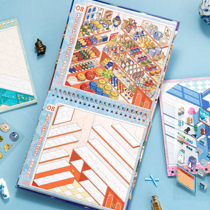 DIY miniature Scene Sticker JunBei JunBei Stocking shelves in the store Junbei Collaboration "Shangwen" Bit Collection Book 4