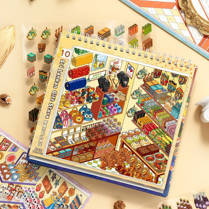 DIY miniature Scene Sticker JunBei JunBei Stocking shelves in the store Junbei Collaboration "Shangwen" Bit Collection Book 1