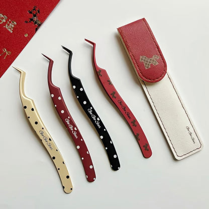 All-Purpose Tweezers Black Heart Red Heart Colorful Flower - S