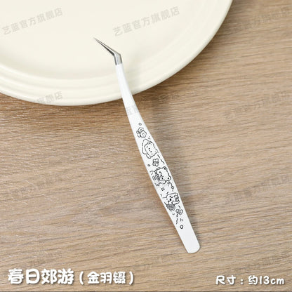 YiLan Cute Comic Tweezers Curved / Angled / Straight Tip