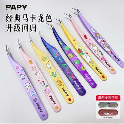 Macaron Color Tweezers Yellow Angled Tip Tweezers Yellow Dolphin Tweezers Pink Angled Tip Tweezers Pink Dolphin Tweezers Purple Angled Tip Tweezers Purple Dolphin Tweezers - S