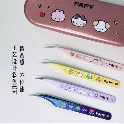 Macaron Color Tweezers Yellow Angled Tip Tweezers Yellow Dolphin Tweezers Pink Angled Tip Tweezers Pink Dolphin Tweezers Purple Angled Tip Tweezers Purple Dolphin Tweezers - S