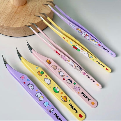 Macaron Color Tweezers Yellow Angled Tip Tweezers Yellow Dolphin Tweezers Pink Angled Tip Tweezers Pink Dolphin Tweezers Purple Angled Tip Tweezers Purple Dolphin Tweezers - S