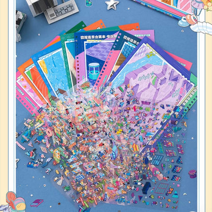 DIY mininature Scene Sticker JunBei City Cubicles Collection Book City Cubicles Collection Book - L 2