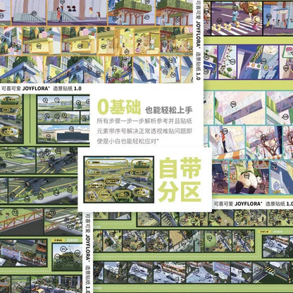 DIY mininature Scene Sticker Joyflora Vol. 1 Green Mobility Good Partner Airshow City - L 3