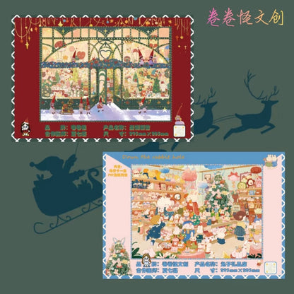 DIY mininature Scene Sticker JUAN Vol. 6 Christmas Series Christmas Window Display Rabbit Shop - L 1