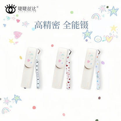 DIY miniature Scene Sticker GIOGIOSTAR All-Purpose Tweezers Black Heart Red Heart Colorful Flower - S 1