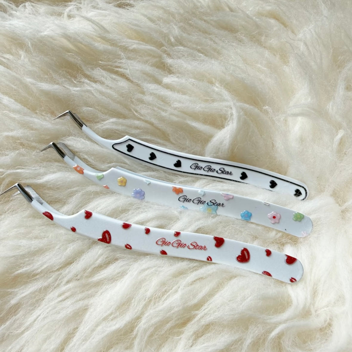 DIY miniature Scene Sticker GIOGIOSTAR All-Purpose Tweezers Black Heart Red Heart Colorful Flower - S 2