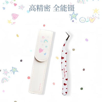 All-Purpose Tweezers Black Heart Red Heart Colorful Flower - S