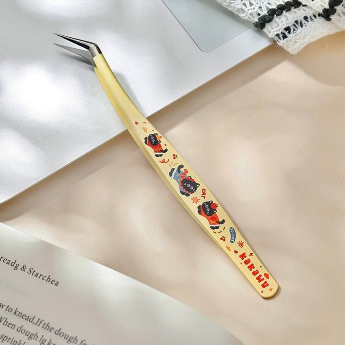 Animal Party Tweezers 2.0 Blue Dachshund Yellow Black Cat Cream Calico Cat Pink Bunny - S