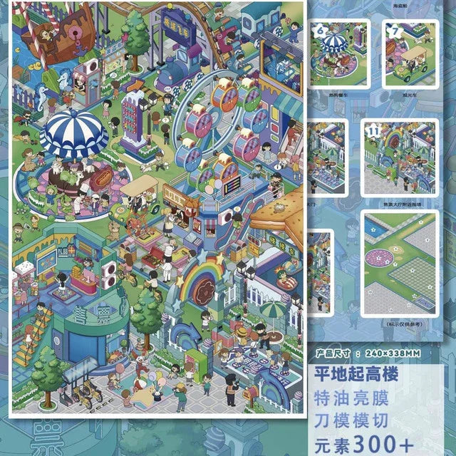 DIY mininature Scene Sticker KAILEWU Vol. 1 Slow Moments at the Street Corner Candy Land - L 3