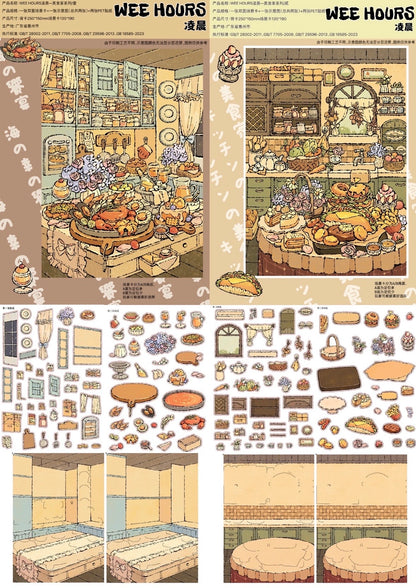 DIY mininature Scene Sticker WEE HOURS Vol. 10 Gourmet Series Gourmet 1 Gourmet 2 Gourmet 3 Gourmet 4 - M 5