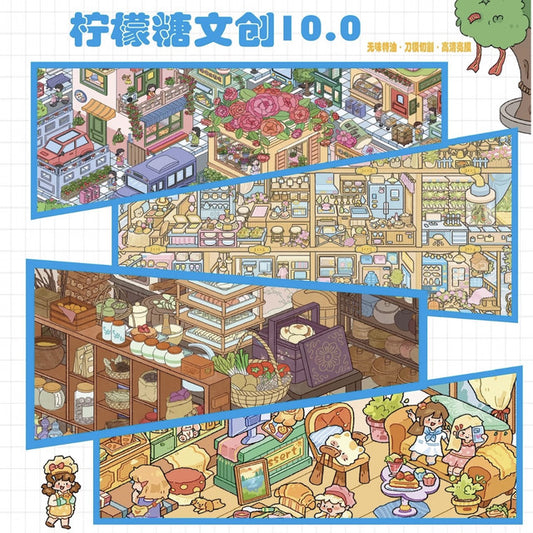 DIY mininature Scene Sticker Lemon Drops Vol. 9 Long Street Whisper Before Dawn Night - XL 1