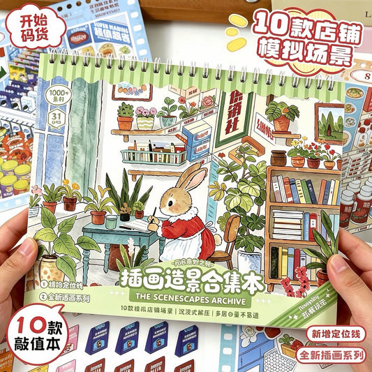 DIY mininature Scene Sticker LEPLLANSE Bunny's Daily Life Collection Book - M 1