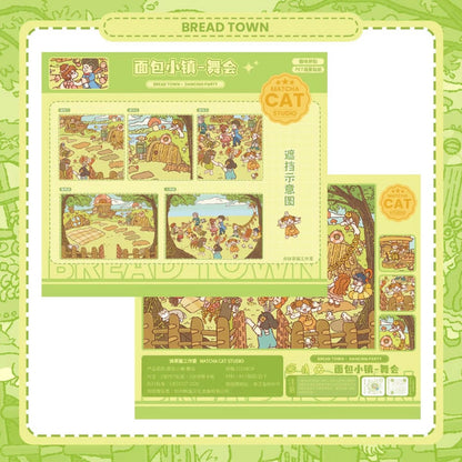 DIY mininature Scene Sticker MATCHA CAT Vol. 10 Bread Town Series Magic Academy Ballroom Party Meow Island Laboratory - S 4