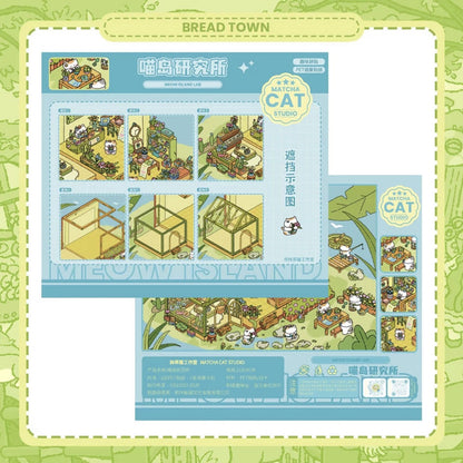 DIY mininature Scene Sticker MATCHA CAT Vol. 10 Bread Town Series Magic Academy Ballroom Party Meow Island Laboratory - S 5