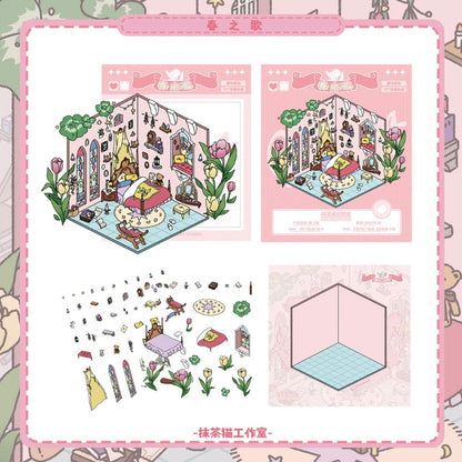DIY mininature Scene Sticker MATCHA CAT Vol. 2: Four Seasons Song Song of Spring Song of Summer Song of Autumn Song of Winter - M 2