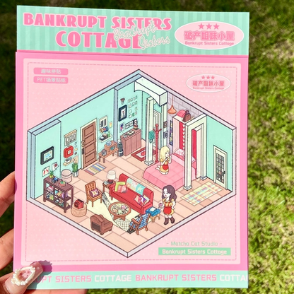 DIY mininature Scene Sticker MATCHA CAT Vol. 8: Sweet Life Brooklyn Cabin Restaurant Sisters' Cottage - L 2