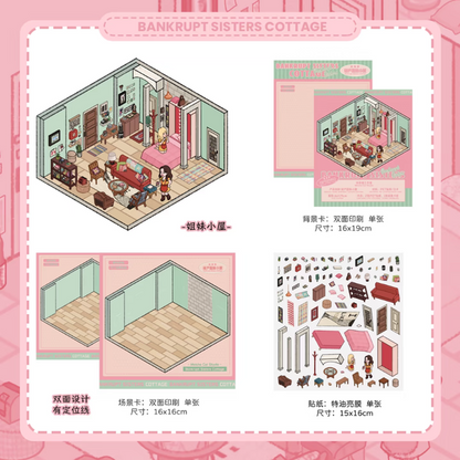 DIY mininature Scene Sticker MATCHA CAT Vol. 8: Sweet Life Brooklyn Cabin Restaurant Sisters' Cottage - L 4